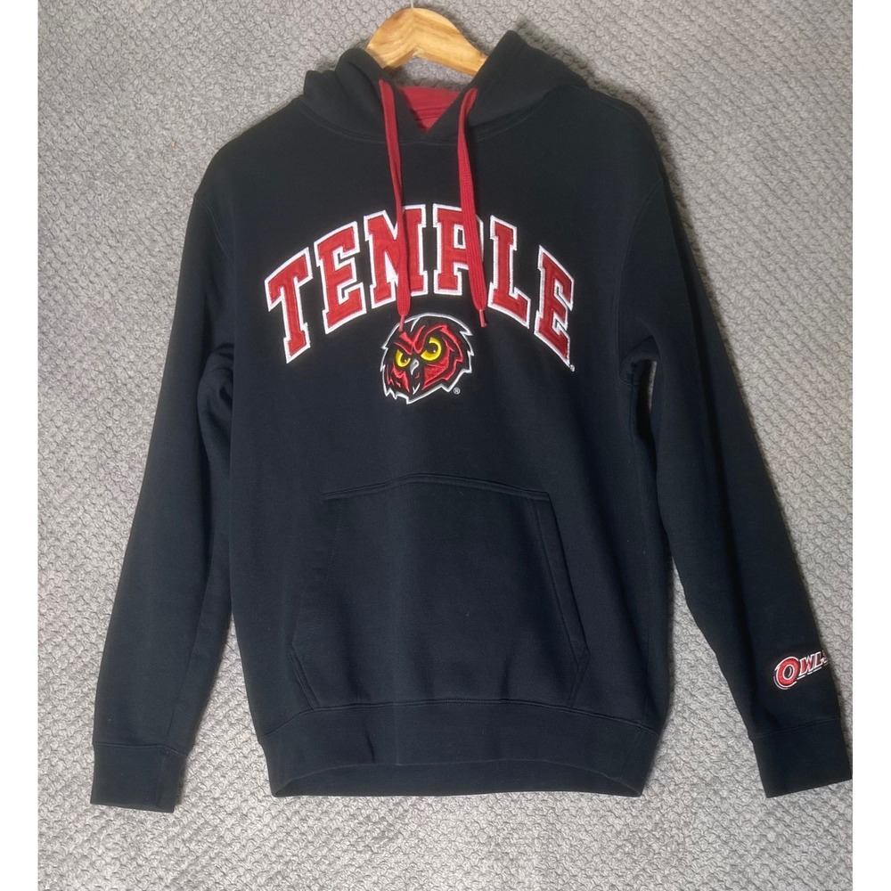E5 Temple Owls‎ Hoodie Mens Small Black NCAA College Sweatshirt University